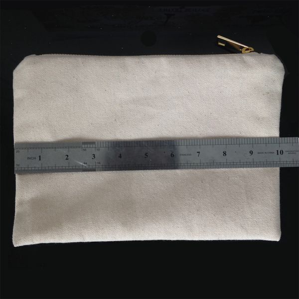 

blank natural pure cotton canvas makeup bag with gold zip matching color lining cosmetic bag unisex blank make up bag for custom print/paint, Red;black