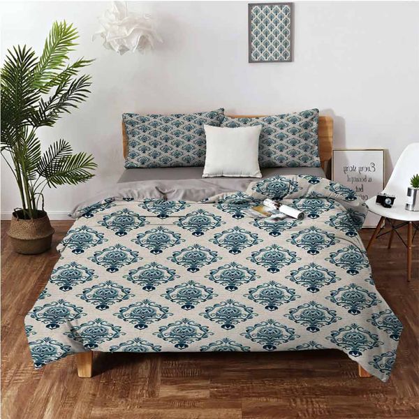 

nostalgia themed composition with baroque blooms and hand writing backdropbedding 3-piece set