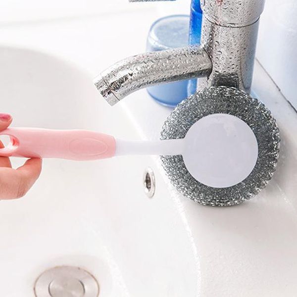 

kitchen hangable cleaning brush creative long handle steel ball brush to oil wash pot brush dish h bbyhqq