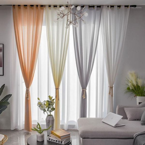 

curtain tulle curtains voile on bay window french windows curtains drapes curtain screening yarn translucent partition1