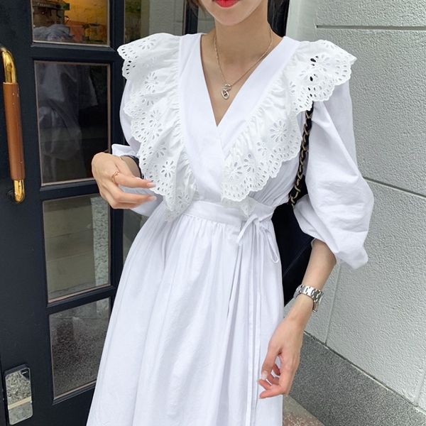 

dress long skirt long skirt fairy palace wind net red fashion temperament slim waist white dress girl tp3qm, Black;gray