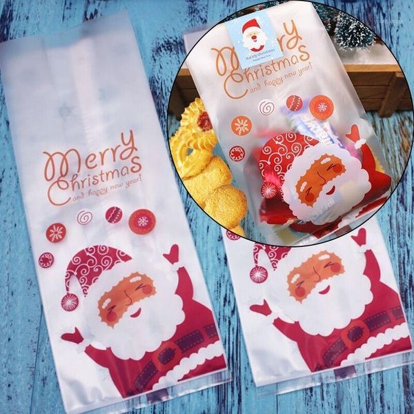 

gift wrap milivixay 50pc santa claus printed candy bag plastic biscuit cookie chocolate baking wrapping for christmas party1