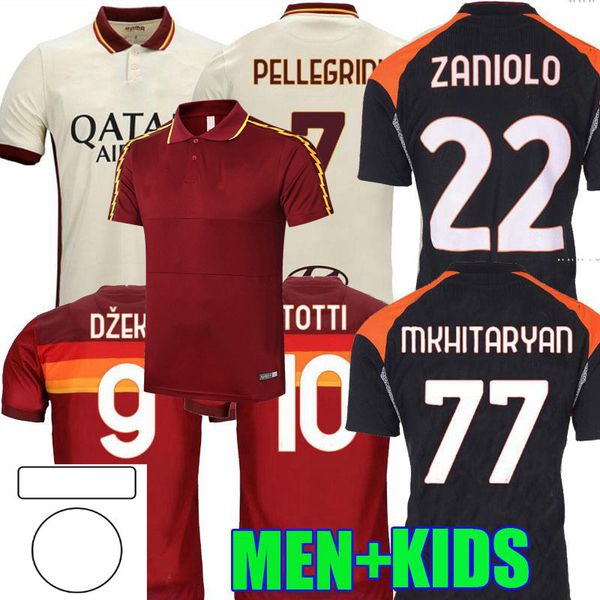 

20 21 soccer jersey home away 3rd dzeko zaniolo strootman pellegrini totti roma pedro 2020 2021 men and kids football shirt, Black;yellow