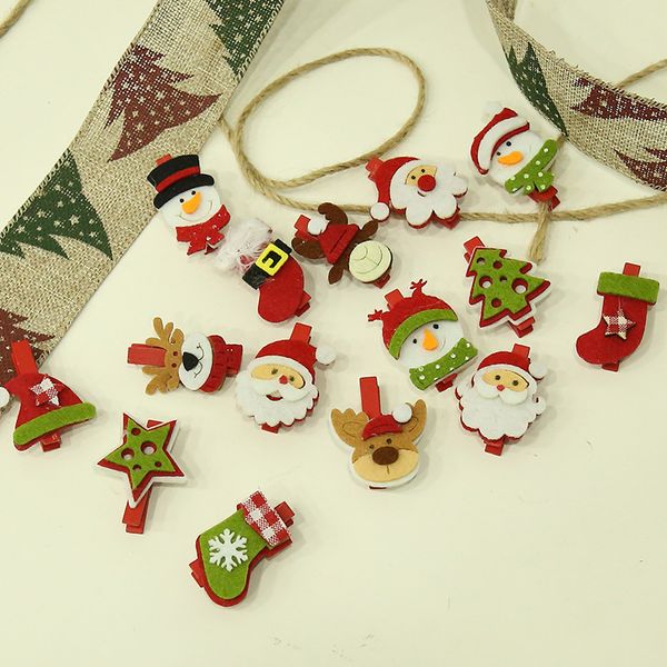 

creative cartoon color home christmas small lovely wooden card p clip decoration