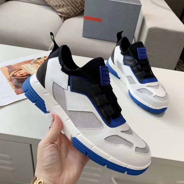 

2021 sell well fashion quality real leather handmade multi color gradient technical fabric sneakers men women famous shoes by shoe02 04, Black