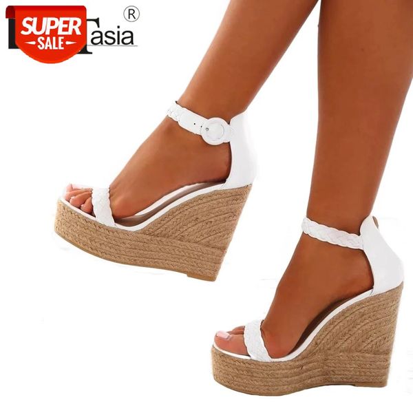 

doratasia size 34-43 gladiator ankle strap high heel wedges open toe summer shoes woman party wedding shoes #hk2g, Black