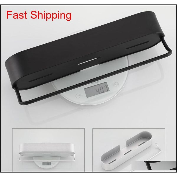 

black bathroom shelf 30-50cm lenght kitchen wall shelves shower basket storage rack towel bar robe hooks bathroom a qylfeh homes2007