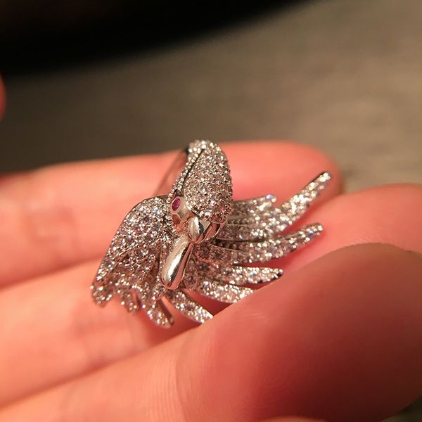 

день святого валентина giftretro winding женское стерео птичьего кольца творческий трехмерный дизайн сорока женское кольцо, Silver