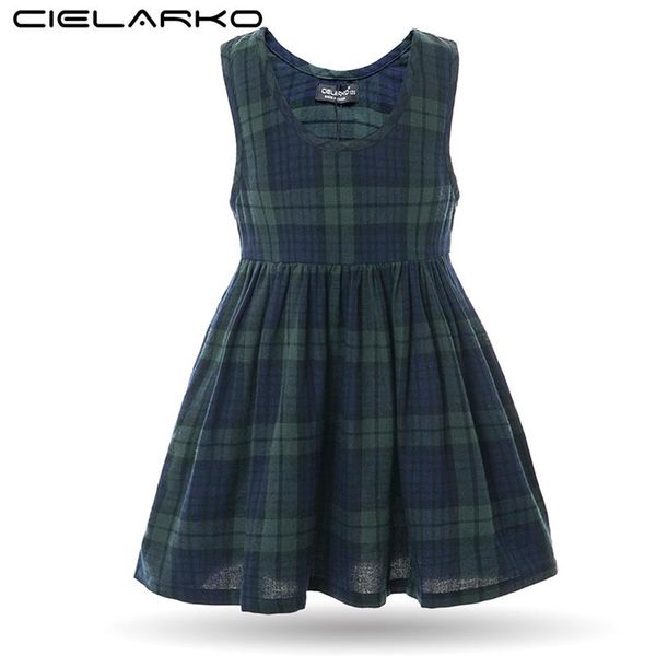 

cielarko summer girls plaid dress green vintage kids school dresses children basic cotton frocks with pocket for 2-16 years, Red;yellow