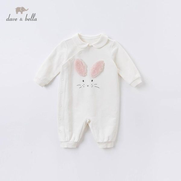 

db16091 dave bella autumn new born baby girls fashion cartoon jumpsuits infant toddler clothes children romper 1 piece, Blue