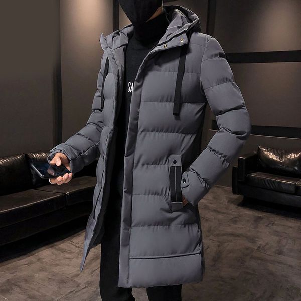 

winter parka men new casual thicken cotton jacket hooded outwear windproof warm coat hooded plus size 4xl 201114, Black