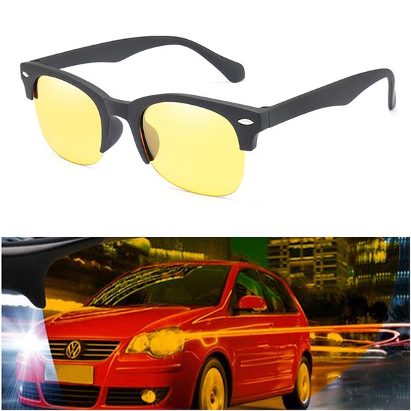 

oval men's sunglasses polarized sun glasses women night vision sunglasses semi-rimless safe driving eyeglasses goggles, White;black