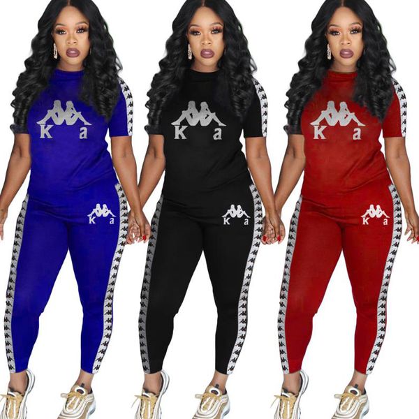 

women tracksuits 2020 new arrival short sleeve + trousers sport style clothing suits womens sportwear casual two pieces, Gray