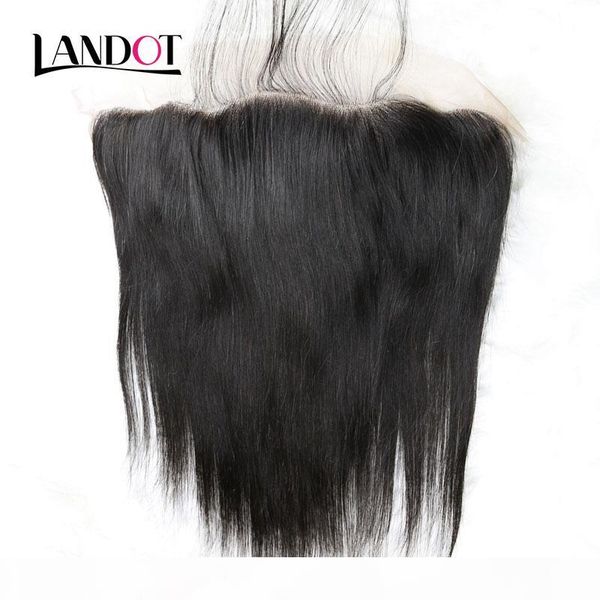 

ear to ear lace frontal closure size 13*4 unprocessed malaysian virgin human hair straight full lace closures with baby hair natural color, Black;brown