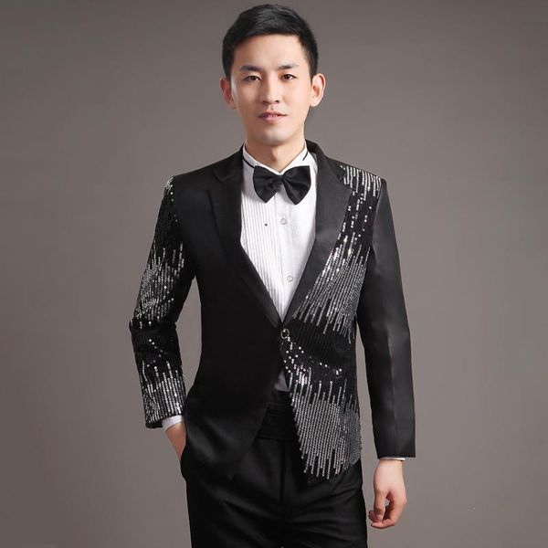 

moderator clothes paillette male master sequin dresses stage costumes men terno suit mc host clothing singer suits blazer jacket, White;black