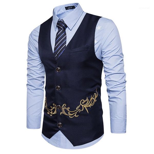 

2018 men bronzing vest waistcoat single breasted wedding groom slim fit vests party dress men suit vest chaleco hombre1, Black;white