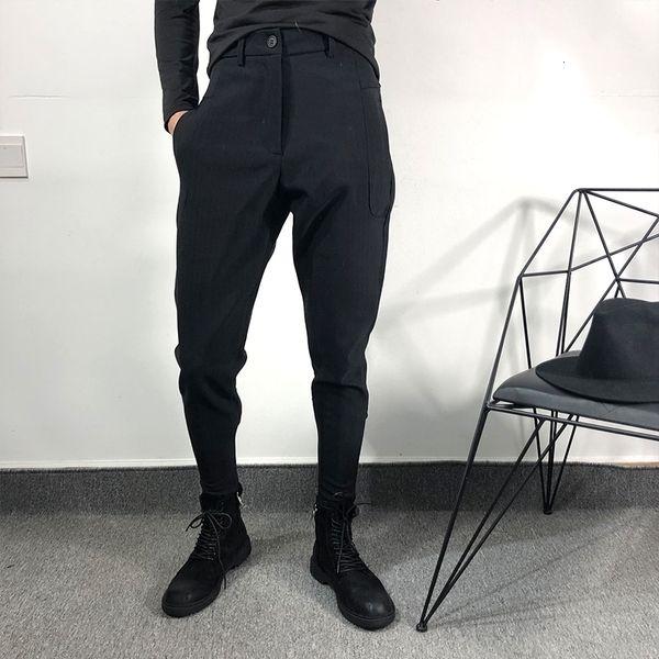 

2021 New Spring/summer Original Randomly Listed Korean Striped Microstrain Ha Tapered Pants Are Versatile with Slim Ankle Fit 6ID3, Black