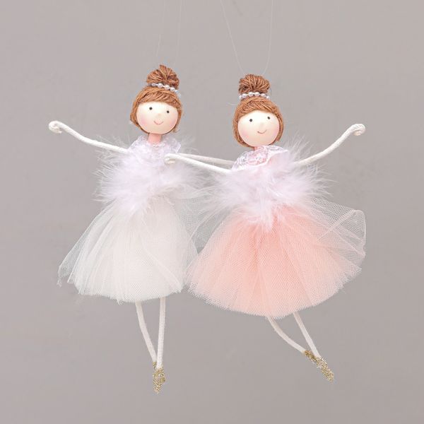 

home decorations yarn plush ballet girl doll pendant christmas tree hanging ornaments new year 2021 kids toy xmas gift