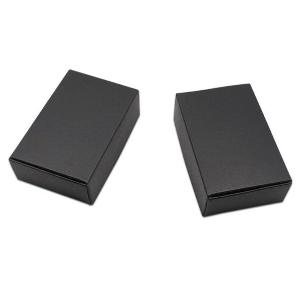 

25pcs/lot 10.4*9.2*3cm black brown kraft paper packaging box party favors packing carton box paperboard candy gifts package