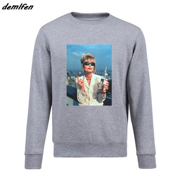 

men's absolutely fabulous pullover o-neck hoodie fashion casual coat hip hop sweatshirt harajuku streetwear, Black