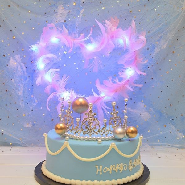 

uzhjy beautiful cake online celebrity variable feather decoration plug-in tik tok oz9c0 diy diy cake fairy baking love plug-in handmade