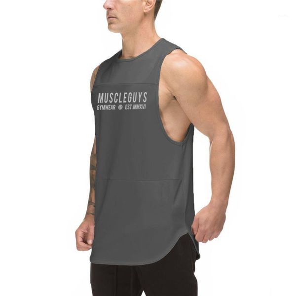 

running jerseys vest bodybuilding sports tank men gym fitness workout sleeveless shirt mesh o neck stringer singlets1, Black;blue