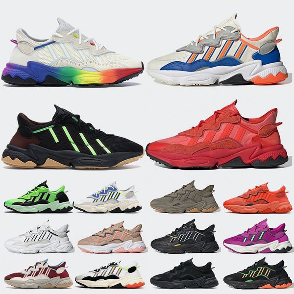

ozweego women mens running shoes pride bold orange muliti mystery brown pusha tech neon green fur leather nmd trainers sneakers