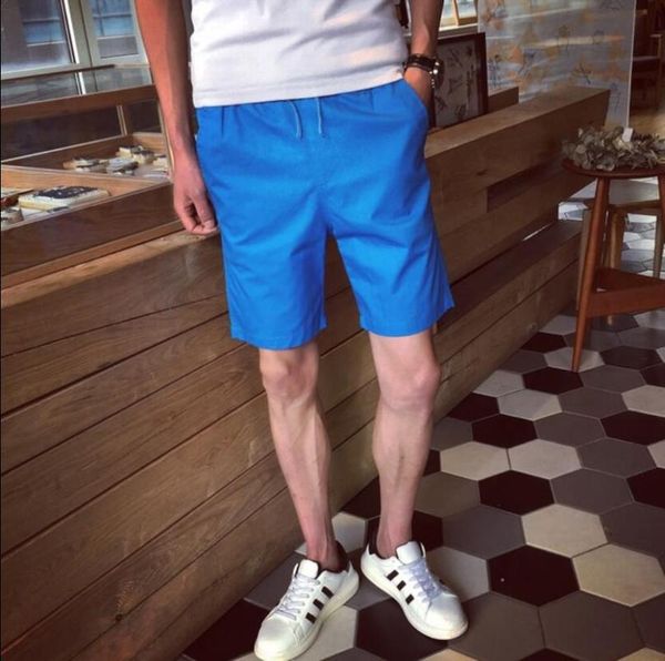 

ng 2021 casual solid shorts men brand fashion shorts male knee length cotton fitness gyms mens short, White;black