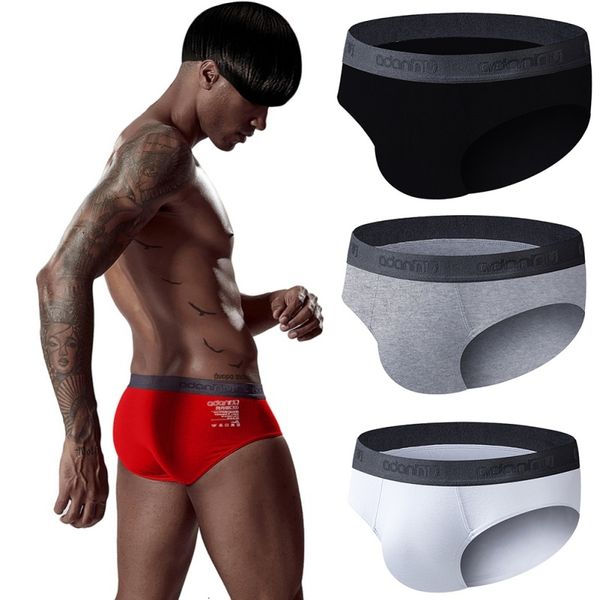 

thermal men's under men underwear waist briefs stretch cotton loose solid breathable, Black;white