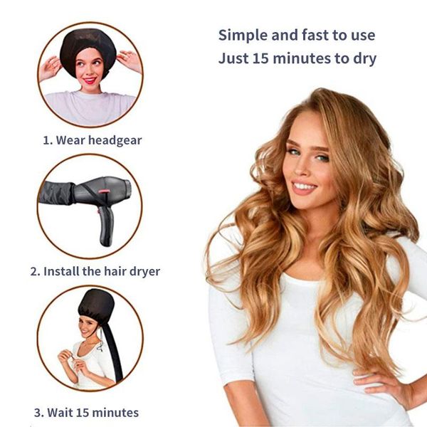 

portable soft hair drying cap bonnet hood hat womens blow dryer home hairdressing salon supply adjustable accessory#6