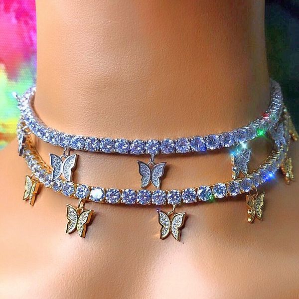 

butterfly necklace tennis chain collar aesthetic kpop goth boho cuban link choker punk hip hop necklaces for women jewelry