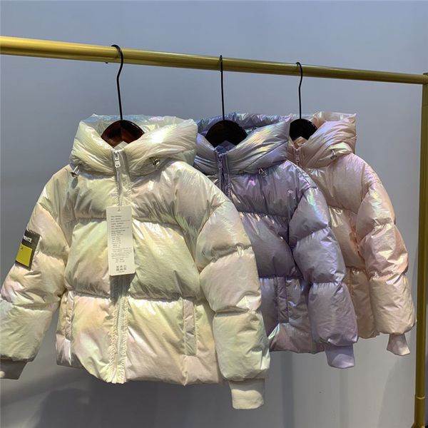 Piumino colorato e alla moda per bambini nuovi Piumino invernale viola con cappuccio per ragazze Piumino invernale per ragazzi spessi e caldi 201125