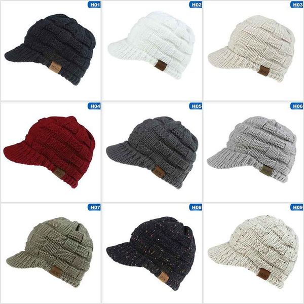 

2020 new hat brand women men winter crochet hat knit warm baseball cap high quality, Blue;gray