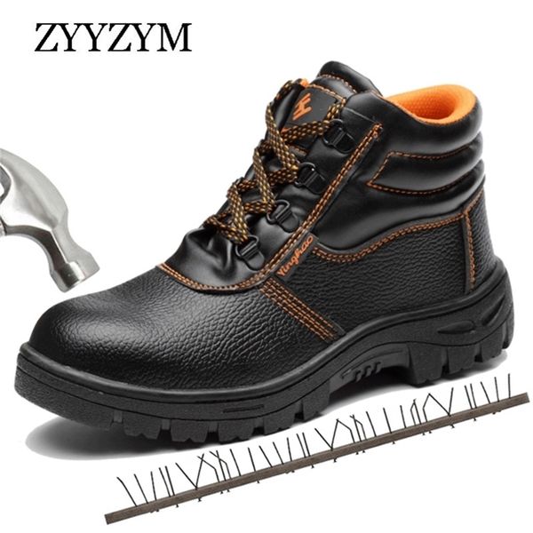 

zyyzym steel toe boots autumn winter high style men work safety shoes anti-piercing protection footwear y200915, Black;brown