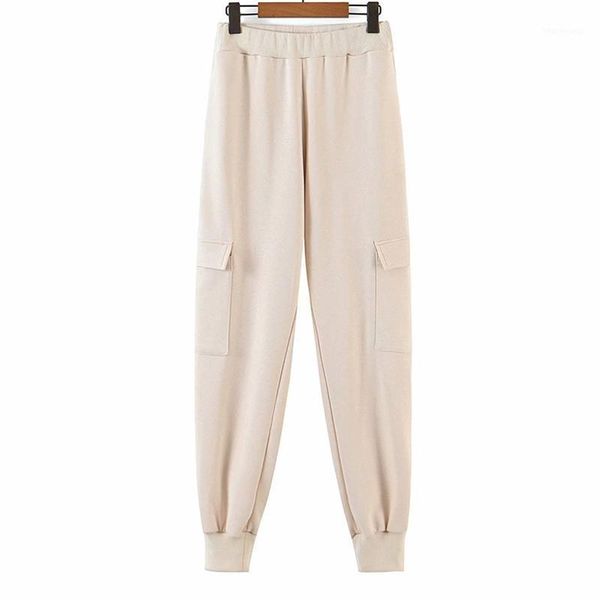 

malina fashion safari style loose pants women elegant side pockets autumn solid trousers women ankle length pants ladies1, Black;white