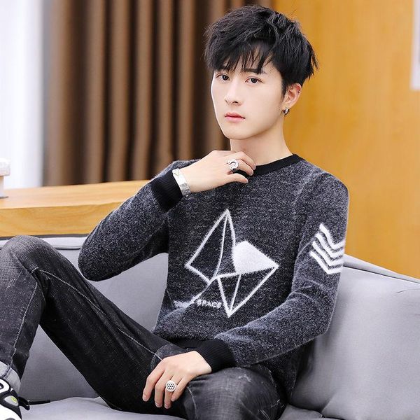 

autumn and winter new men 's clothing thick fashion sweater, White;black