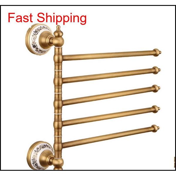 

new bathroom rotation bars towel holder wall mounted antique brass flexible towel bar 2-6bars lu qylsli bdesports