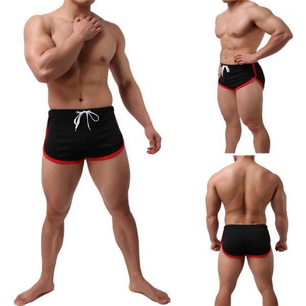

gym clothing 2021 fashion breathable men summer sports shorts male solid color quick-drying trunks running jogging fitness workout wear, White;black