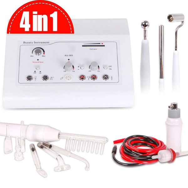 2022 Nuovo 4 in 1 Multifunzionale Ultrasonic Vacuum Spray Spa Usa Ultrasonic Galvanic Brush ad alta frequenza Macchina per la bellezza del viso