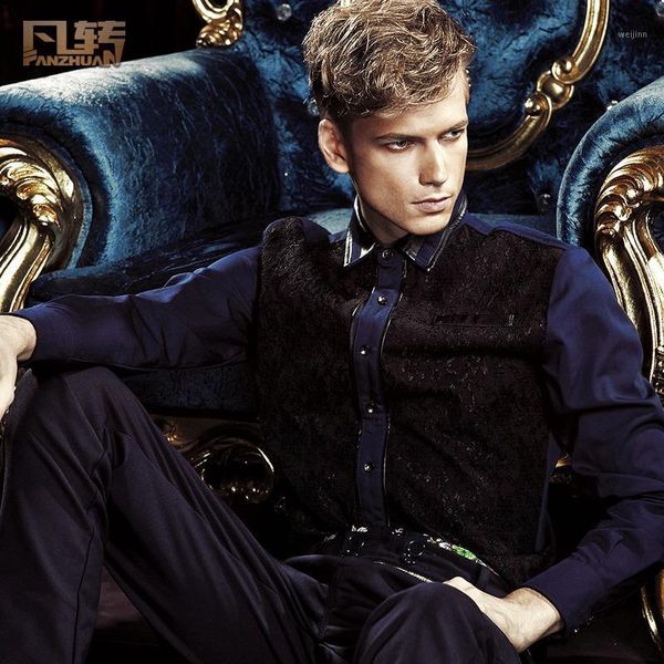 

new male long sleeved shirt men's fashion casual mens man spring dress slim lace frock shirt 13286 fanzhuan man1, White;black