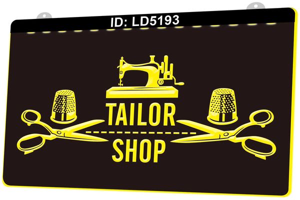 

ld5193 tailor shop 3d engraving led light sign wholesale retail