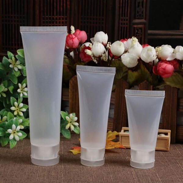 

50ml screw cap/flip cap cosmetic soft plastic lotion containers empty makeup squeeze tube refilable bottles emulsion cream package 50g