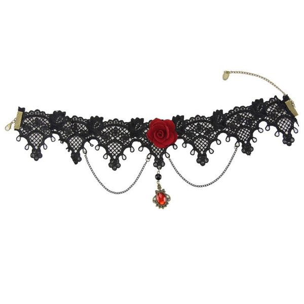 

necklace choker lady retro lolita gothic lace tassel false collar necklace 10 styles lxh, Silver