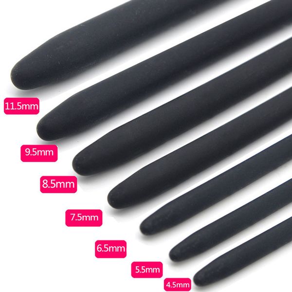 7pcs Uretral Dilator Set Silicone Penis Plug Sounds BDSM Sexy Brinquedos para Homens Masturbadores Estimulador Uretral Sounding Rod