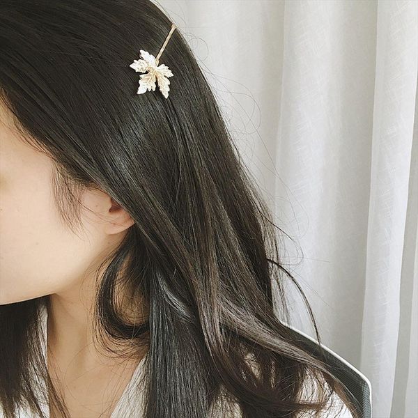 

fashion maple leaf hair clip gold silver alloy hairpin for women girls barrettes hairgrips headwear wedding hair accessories swy bbyels