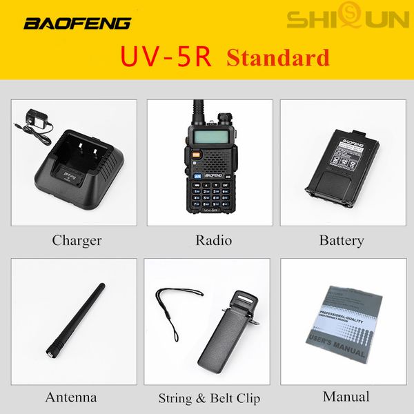 

1/2pcs baofeng uv-5r portable walkie talkie pofung uv 5r 5w vhf/uhf ham radio dual band two way radio uv5r cb radio fm