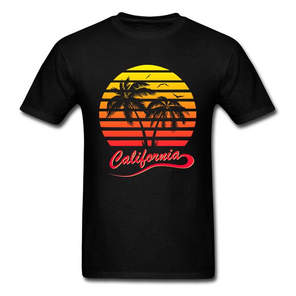 

california 80s sunset summer family short sleeve casual clothes crew neck valentine day sport hooded sweatshirt hoodie men t shirt