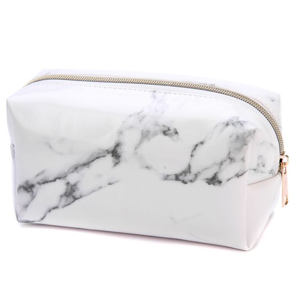 

creative large cute pencil case kawaii pen box zipper marble makeup storage bags stationery pencil case school office supplies
