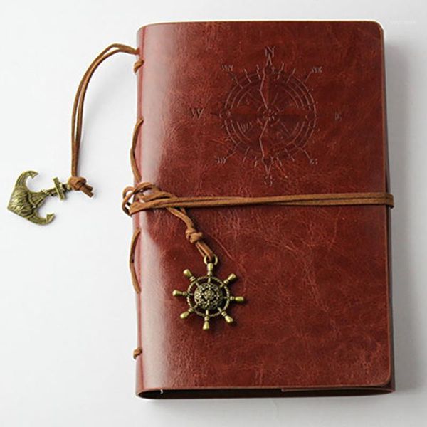 

pirate replaceable strap classic vintage planner stationery diary spiral journal notebook artificial pu1, Purple;pink