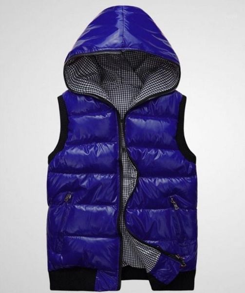 

2020 winter new casual hooded sleeveless jacket men1, Black;white